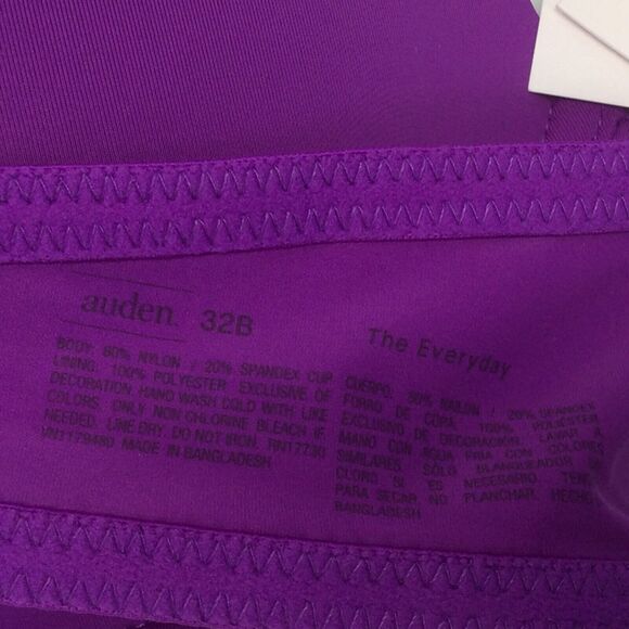 Auden The Everyday Bra Womens Size 32B Purple Lightly Lined Underwire Adjustable - Picture 6 of 9